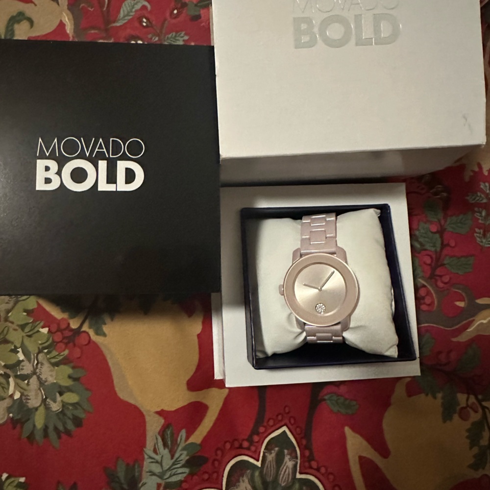 Movado Bold Rose-Toned Watch